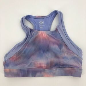 Athleta‎ Girl Swim Top Girls XS 6 Purple Pink Tie Dye High Neck Bikini Top